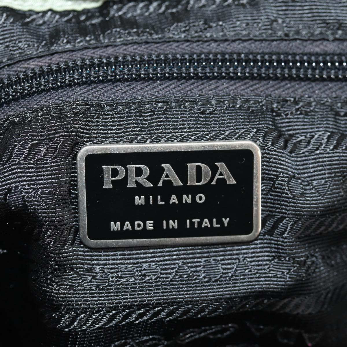 PRADA Backpack Nylon Green Silver Auth 143502