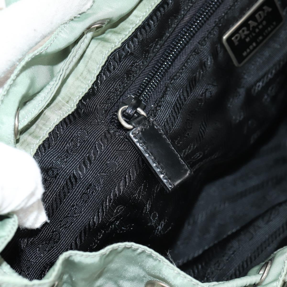 PRADA Backpack Nylon Green Silver Auth 143502