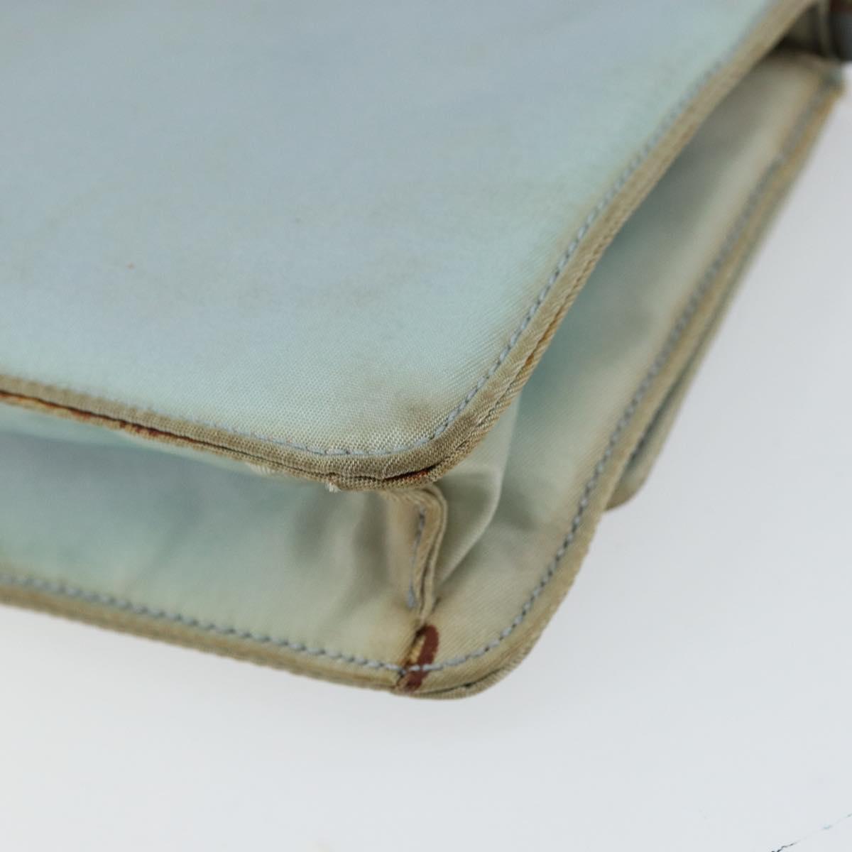 PRADA Shoulder Bag Nylon Light Blue Gold Auth 143505