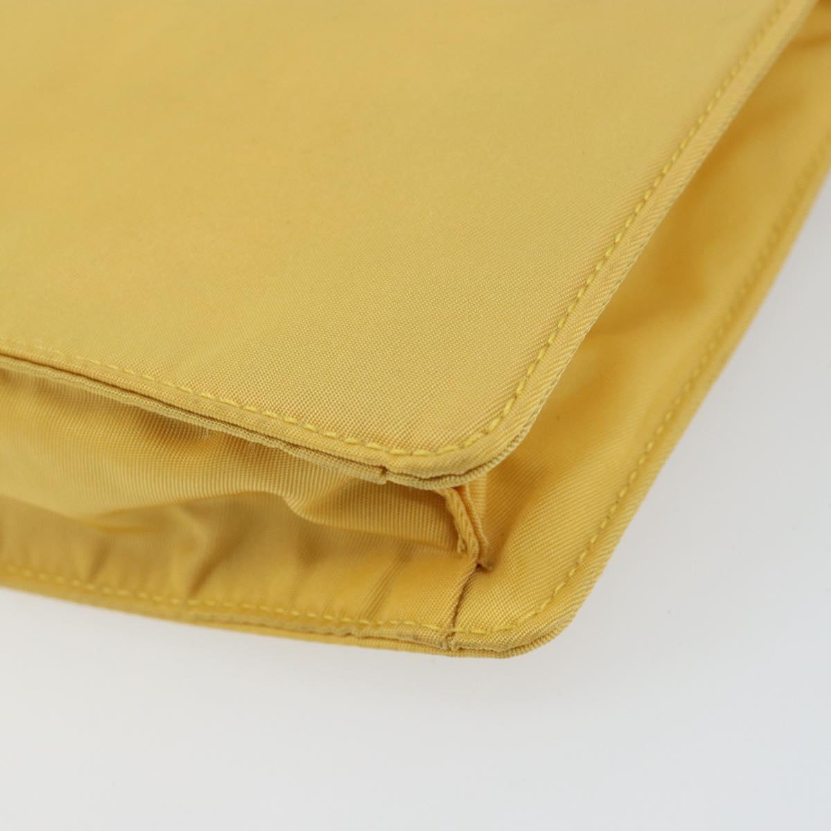PRADA Shoulder Bag Nylon Yellow Gold Auth 143506