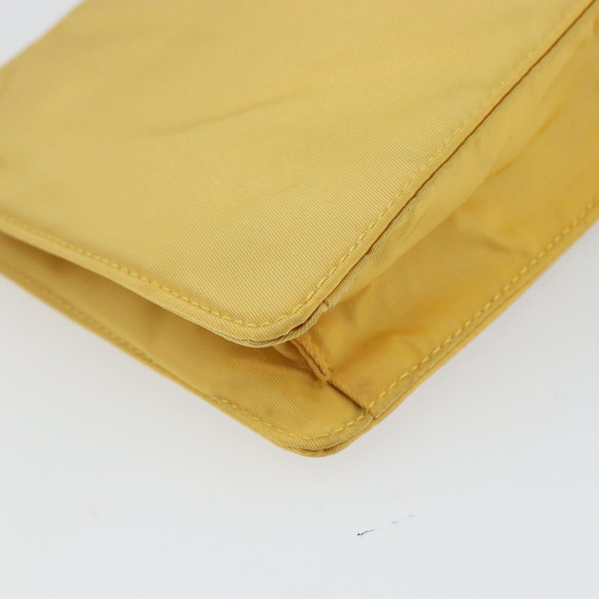 PRADA Shoulder Bag Nylon Yellow Gold Auth 143506