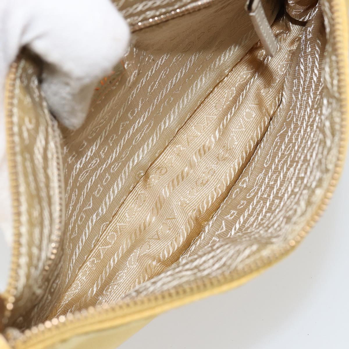 PRADA Shoulder Bag Nylon Yellow Gold Auth 143506