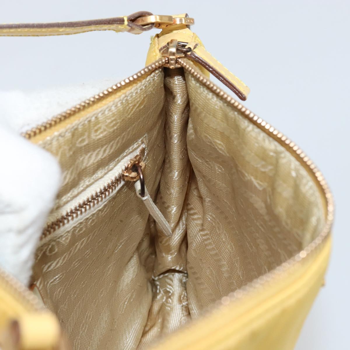 PRADA Shoulder Bag Nylon Yellow Gold Auth 143506