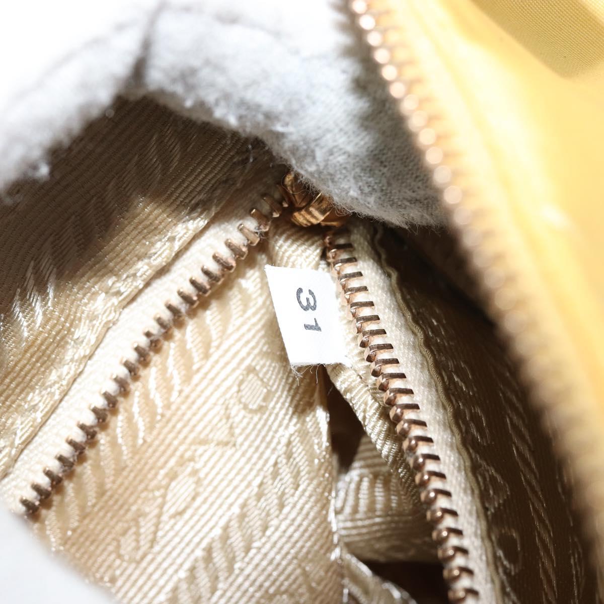 PRADA Shoulder Bag Nylon Yellow Gold Auth 143506