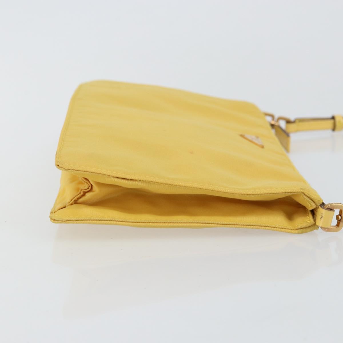 PRADA Shoulder Bag Nylon Yellow Gold Auth 143506