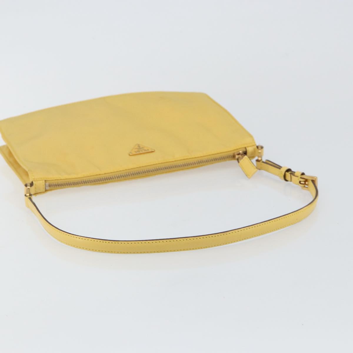 PRADA Shoulder Bag Nylon Yellow Gold Auth 143506