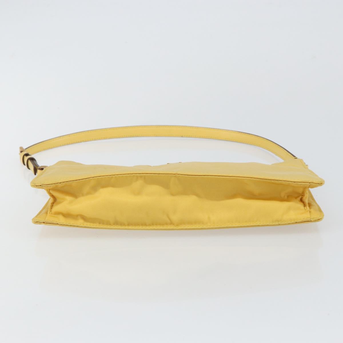 PRADA Shoulder Bag Nylon Yellow Gold Auth 143506