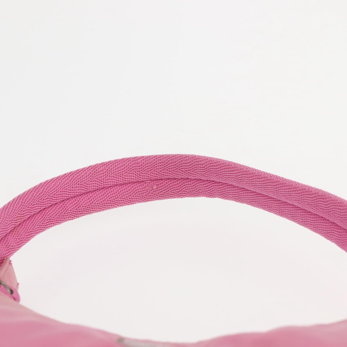 PRADA Hand Bag Nylon Pink Silver Auth 143508