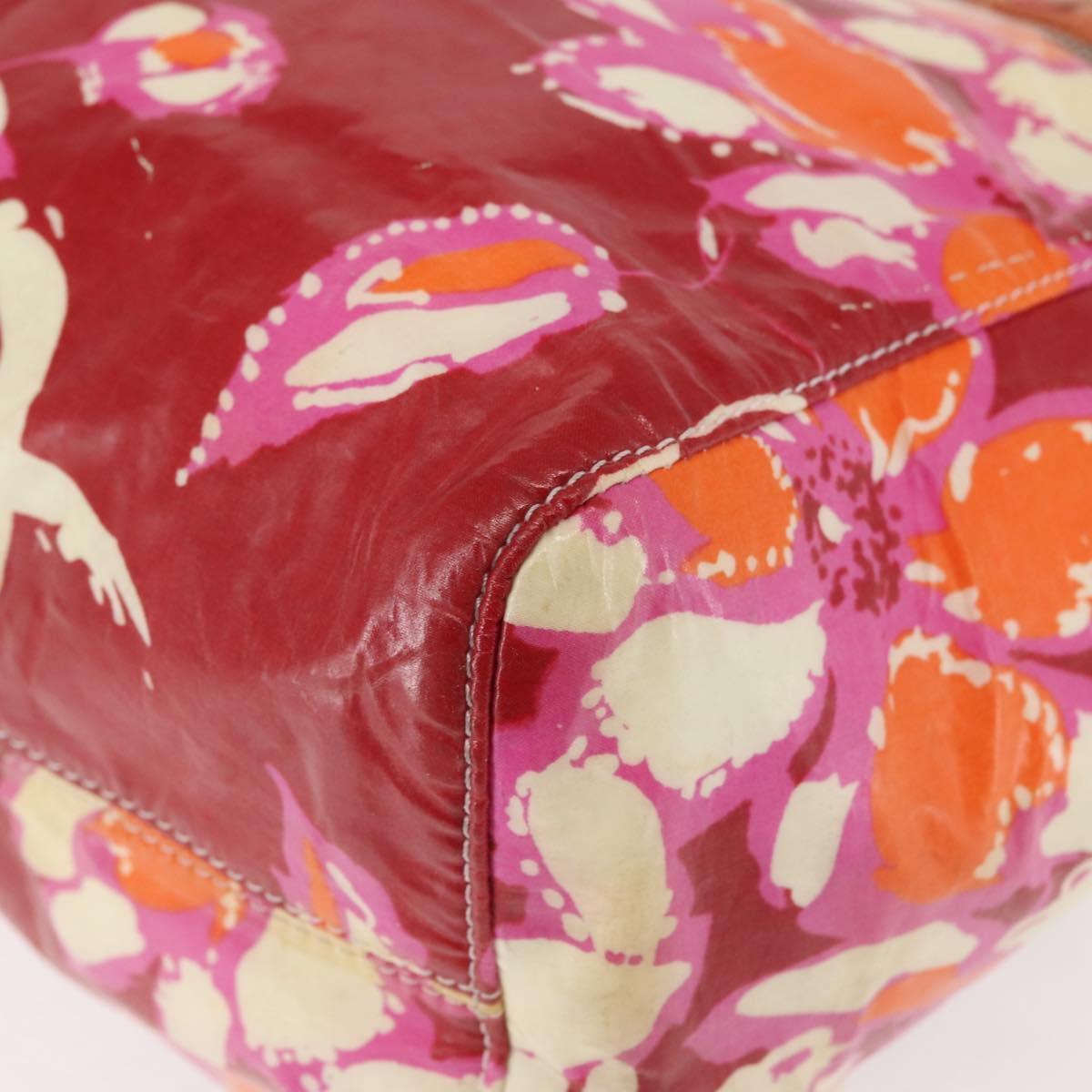 CHANEL High Summer Tote Bag Vinyl Red Silver CC Auth 143512