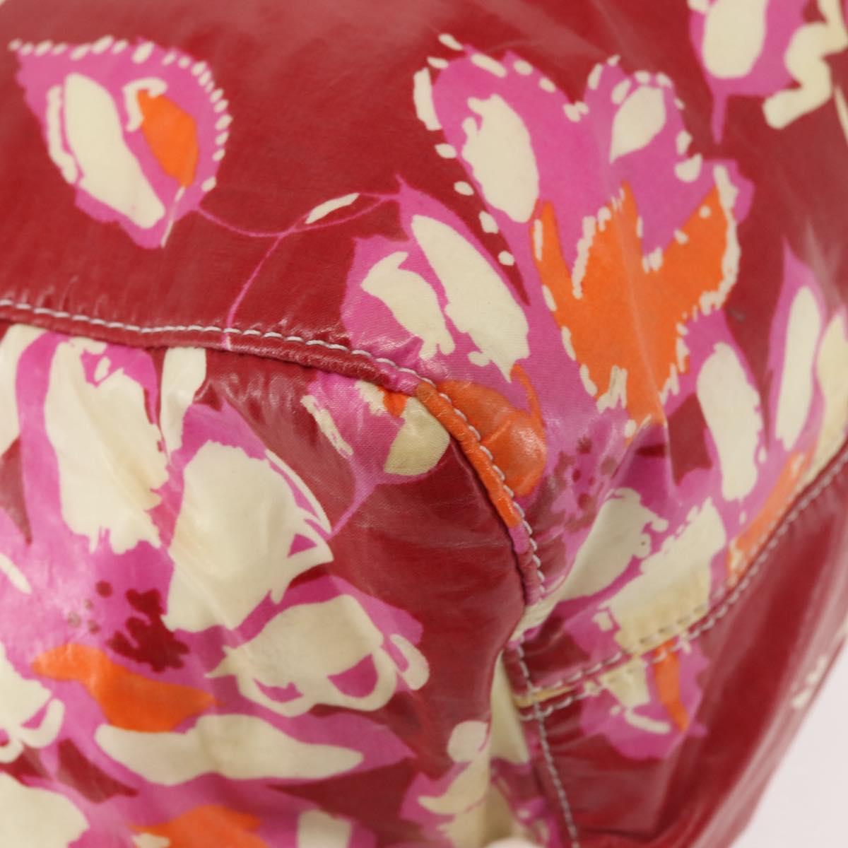 CHANEL High Summer Tote Bag Vinyl Red Silver CC Auth 143512