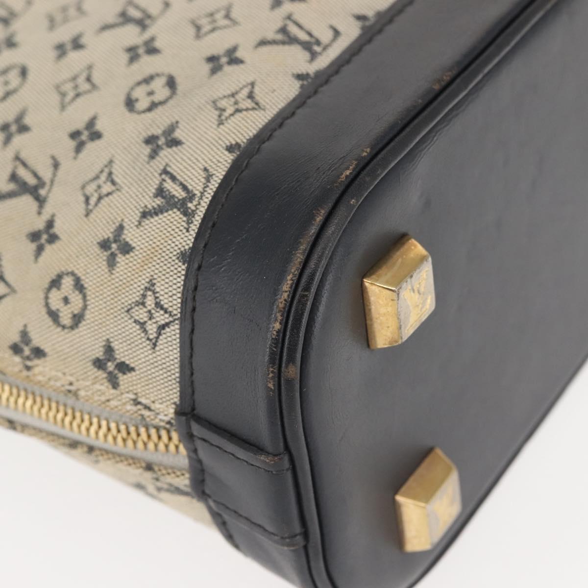 LOUIS VUITTON Monogram Mini Alma Haut Hand Bag Blue M92202 LV Auth 143550