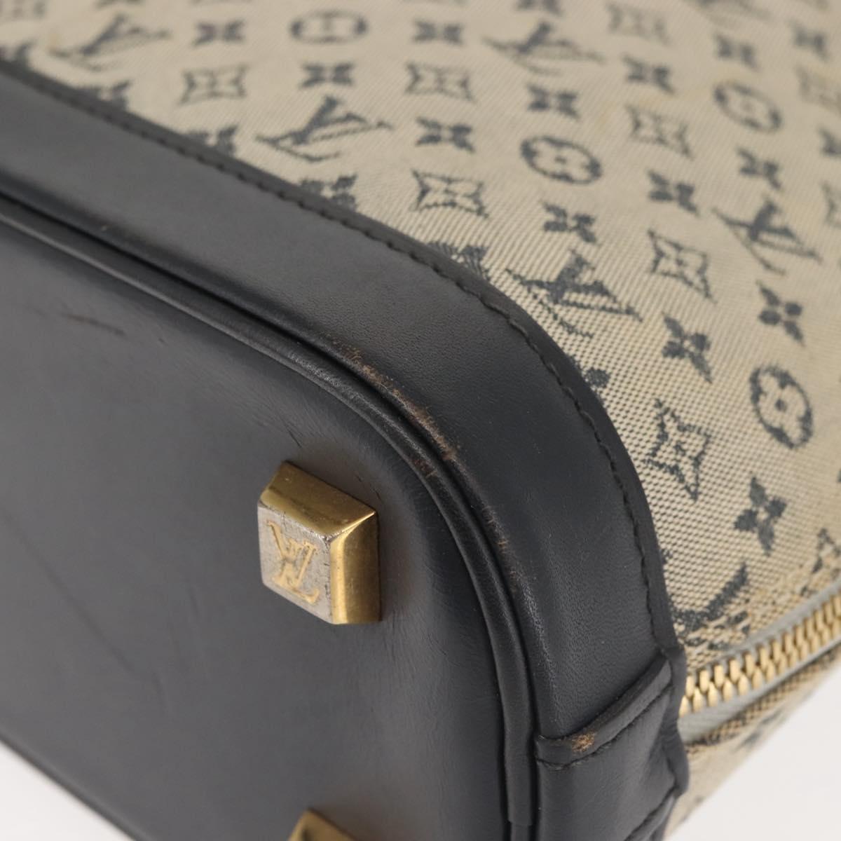 LOUIS VUITTON Monogram Mini Alma Haut Hand Bag Blue M92202 LV Auth 143550