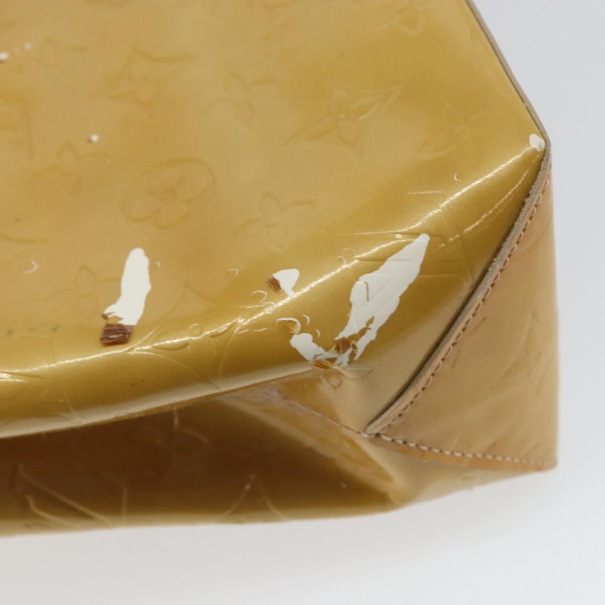 LOUIS VUITTON Monogram Vernis Reade PM Hand Bag Beige M91334 LV Auth 143551