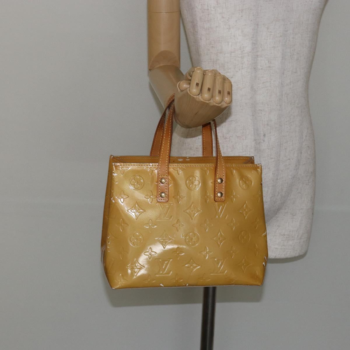 LOUIS VUITTON Monogram Vernis Reade PM Hand Bag Beige M91334 LV Auth 143551