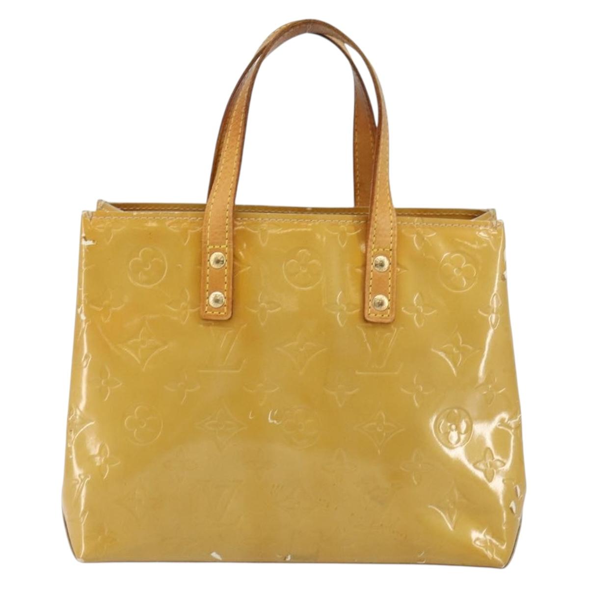 LOUIS VUITTON Monogram Vernis Reade PM Hand Bag Beige M91334 LV Auth 143551