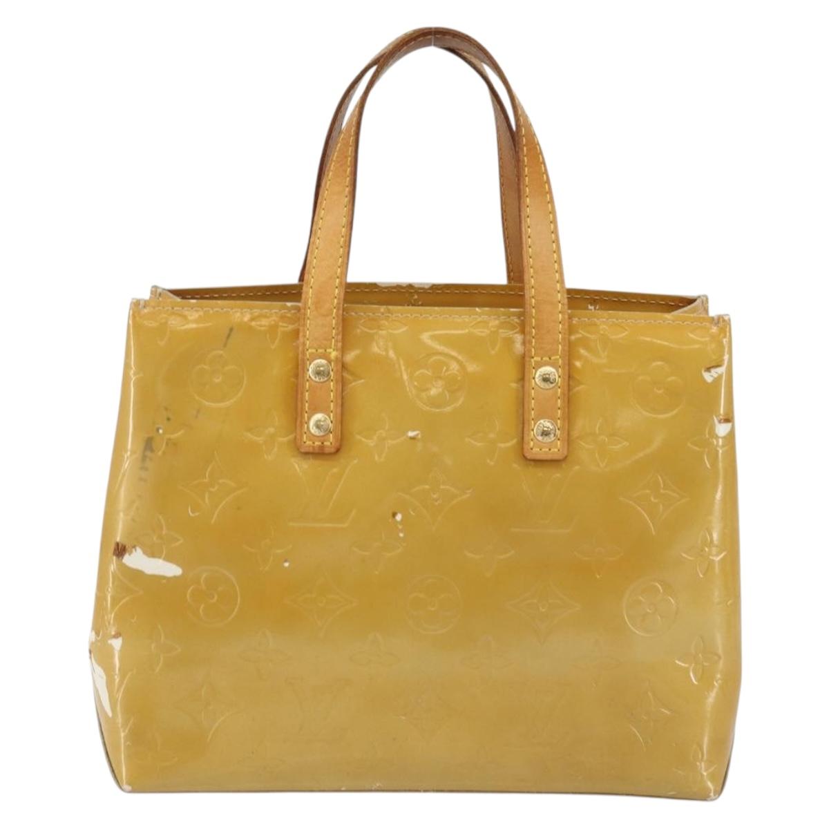 LOUIS VUITTON Monogram Vernis Reade PM Hand Bag Beige M91334 LV Auth 143551