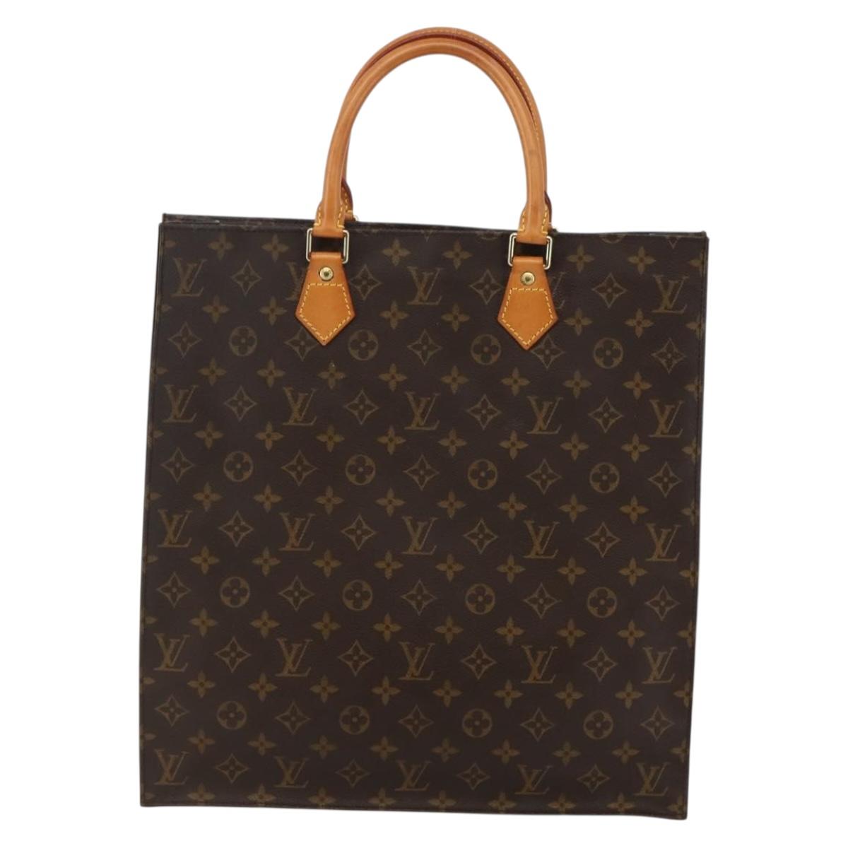 LOUIS VUITTON Monogram Sac Plat Hand Bag M51140 LV Auth 143558