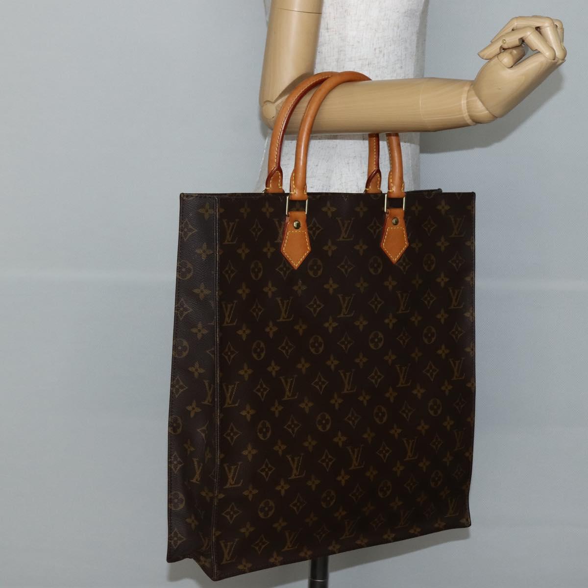 LOUIS VUITTON Monogram Sac Plat Hand Bag M51140 LV Auth 143558