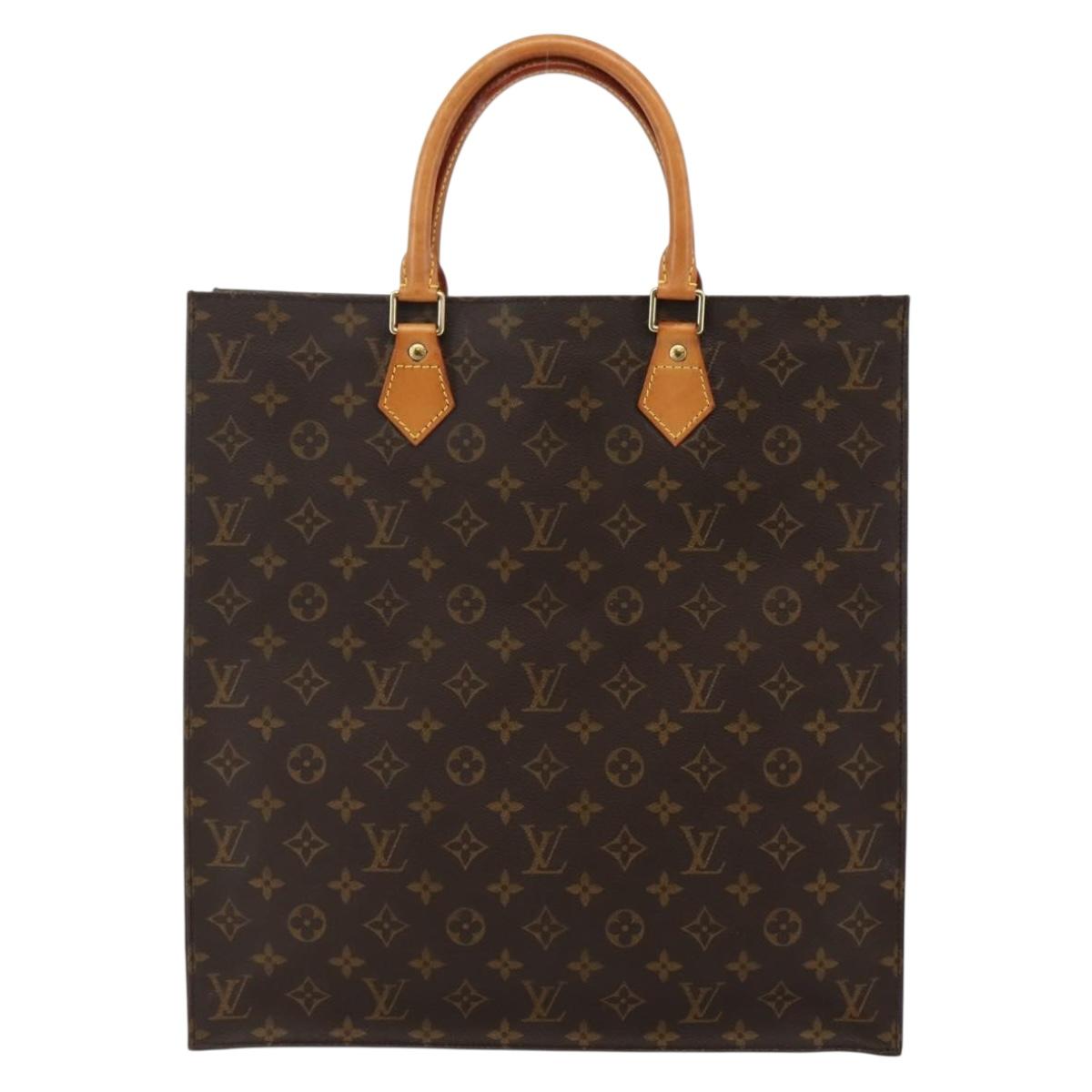 LOUIS VUITTON Monogram Sac Plat Hand Bag M51140 LV Auth 143558