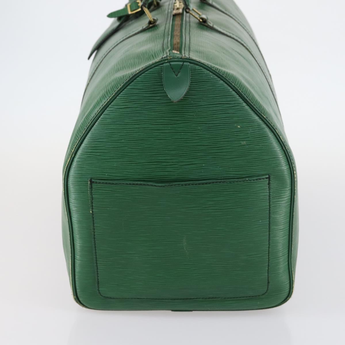 LOUIS VUITTON Epi Keepall 55 Boston Bag Green M42954 LV Auth 143563
