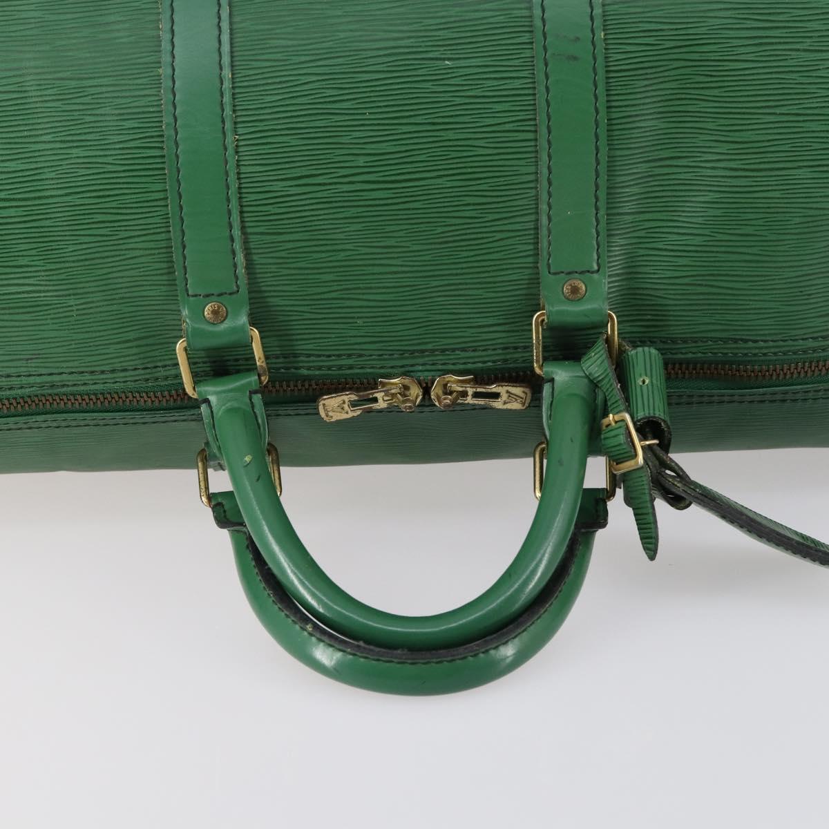 LOUIS VUITTON Epi Keepall 55 Boston Bag Green M42954 LV Auth 143563