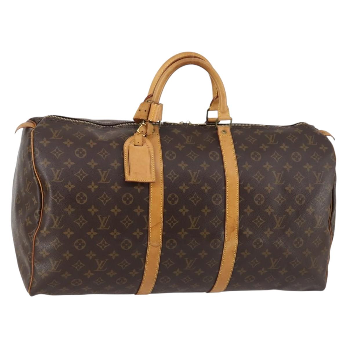 LOUIS VUITTON Monogram Keepall 55 Boston Bag M41424 LV Auth 143564