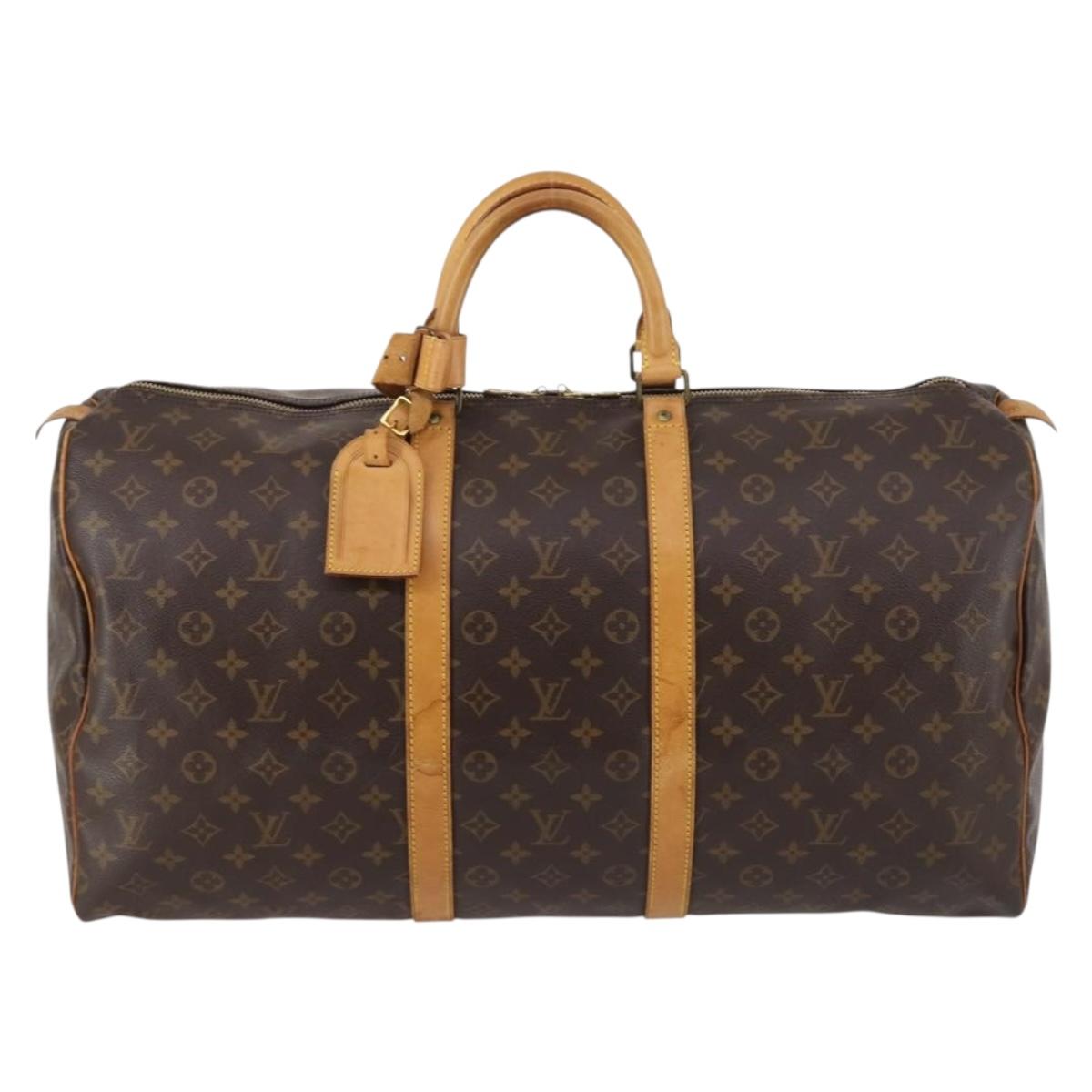 LOUIS VUITTON Monogram Keepall 55 Boston Bag M41424 LV Auth 143564