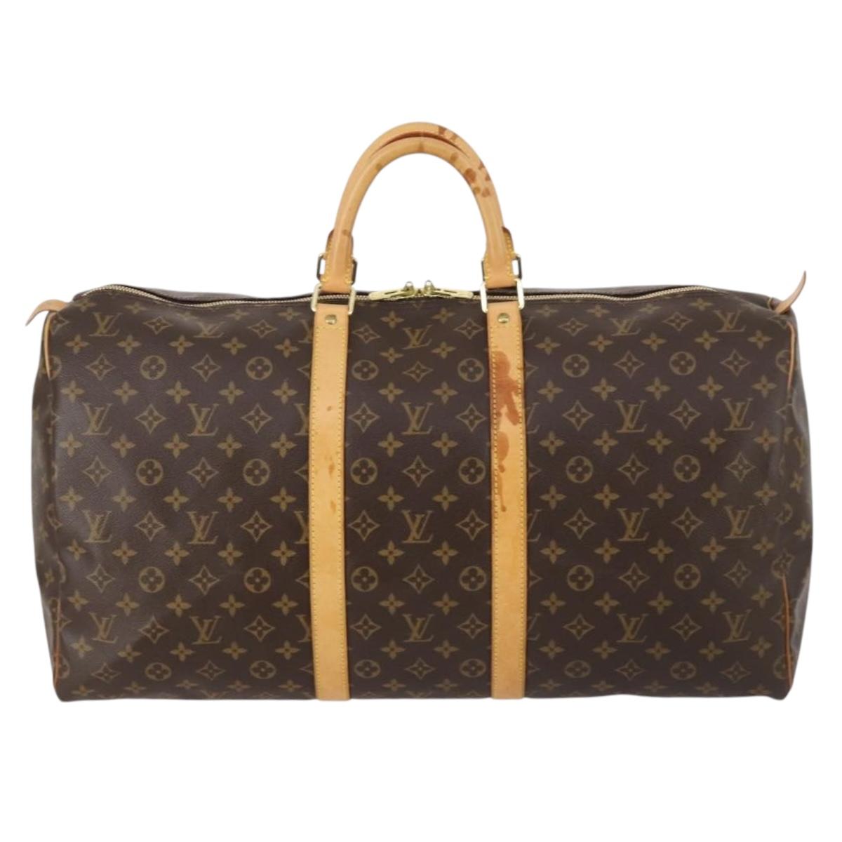 LOUIS VUITTON Monogram Keepall 55 Boston Bag M41424 LV Auth 143569