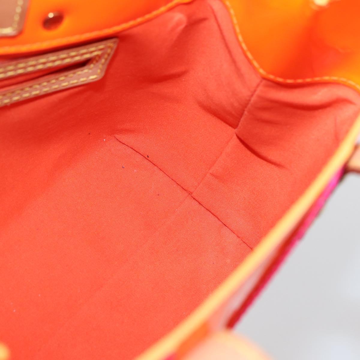LOUIS VUITTON Monogram Vernis Fluo Reade PM Bag Pink Orange M91903 Auth 143574