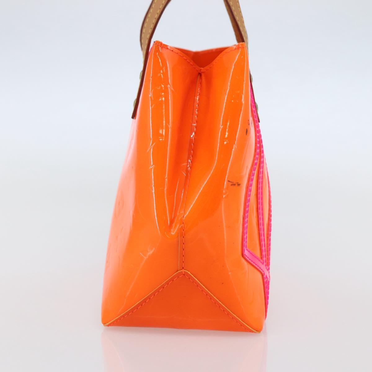 LOUIS VUITTON Monogram Vernis Fluo Reade PM Bag Pink Orange M91903 Auth 143574