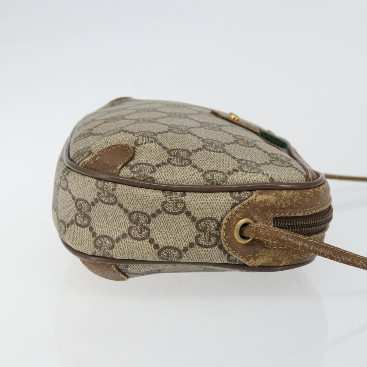 GUCCI GG Supreme Web Sherry Line Shoulder Bag PVC Beige 89 02 066 Auth 143576