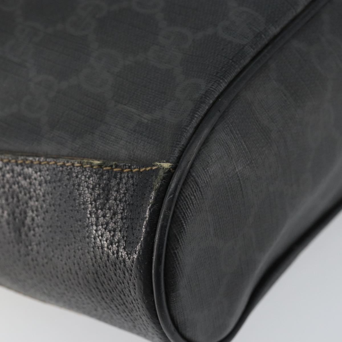 GUCCI GG Supreme Web Sherry Line Shoulder Bag PVC Black 164 02 034 Auth 143578