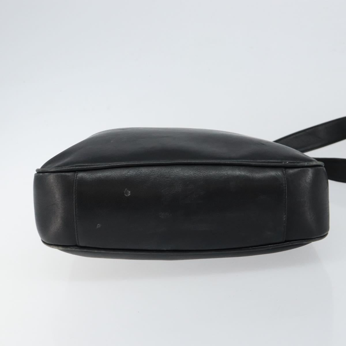 GUCCI Bamboo Hand Bag Leather 2way Black Gold Auth 143579