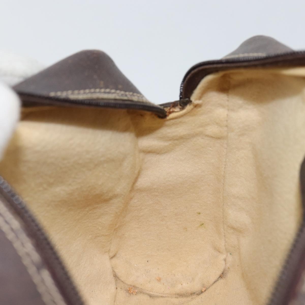 GUCCI GG Supreme Web Sherry Line Shoulder Bag PVC Beige Gold Auth 143580