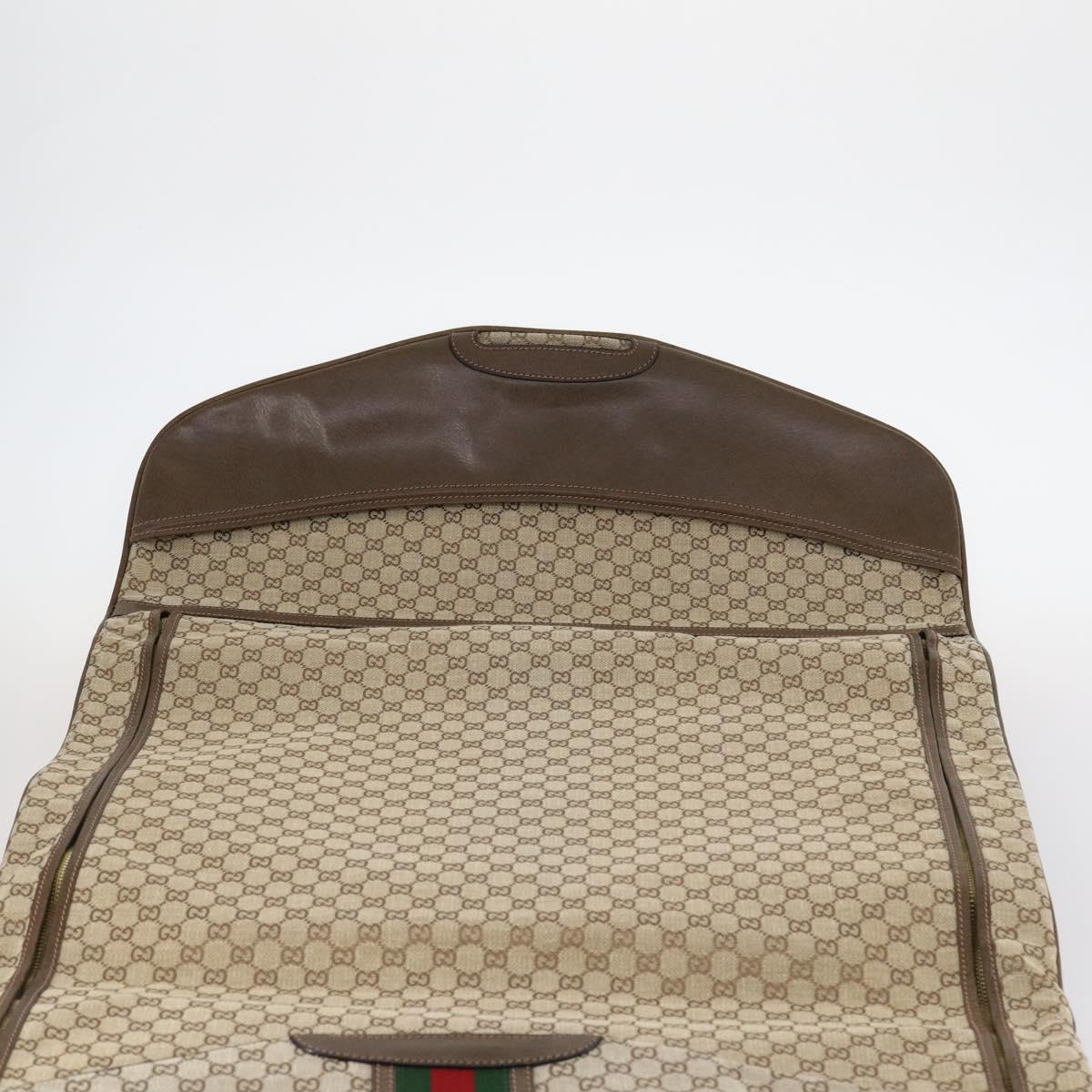GUCCI GG Canvas Web Sherry Line Garment Cover Beige Red Green Auth 143581