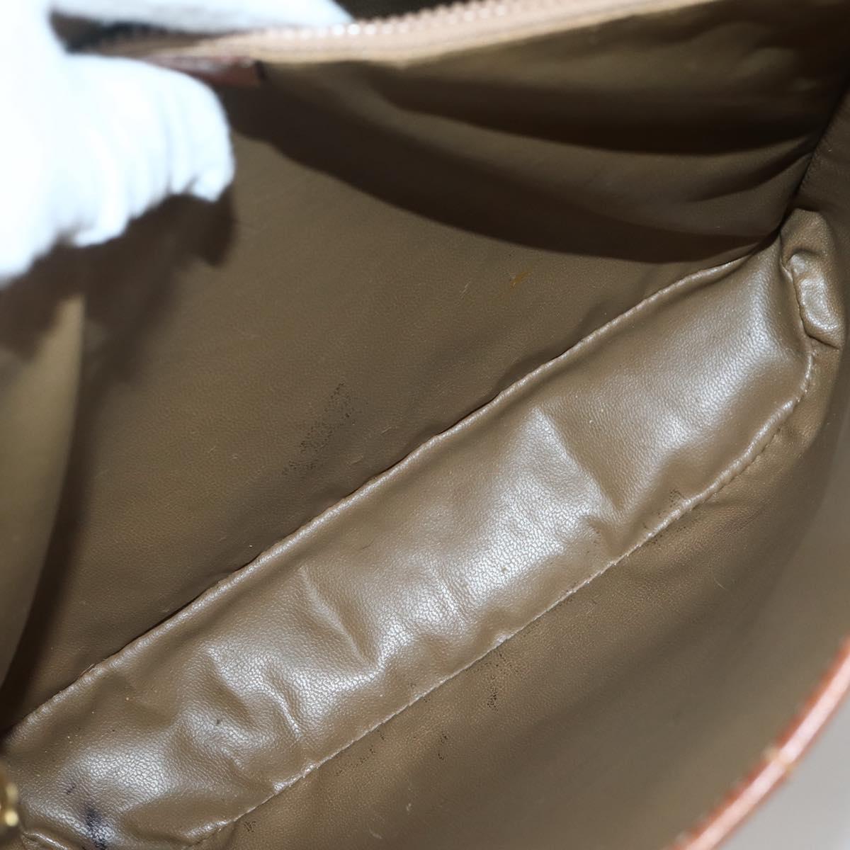 CELINE Macadam Canvas Tote Bag PVC Beige Gold Auth 143582