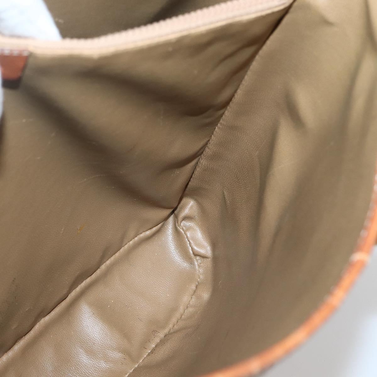 CELINE Macadam Canvas Tote Bag PVC Beige Gold Auth 143582