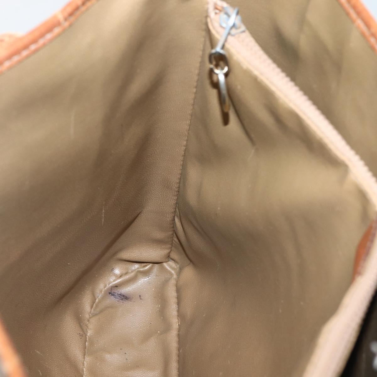 CELINE Macadam Canvas Tote Bag PVC Beige Gold Auth 143582