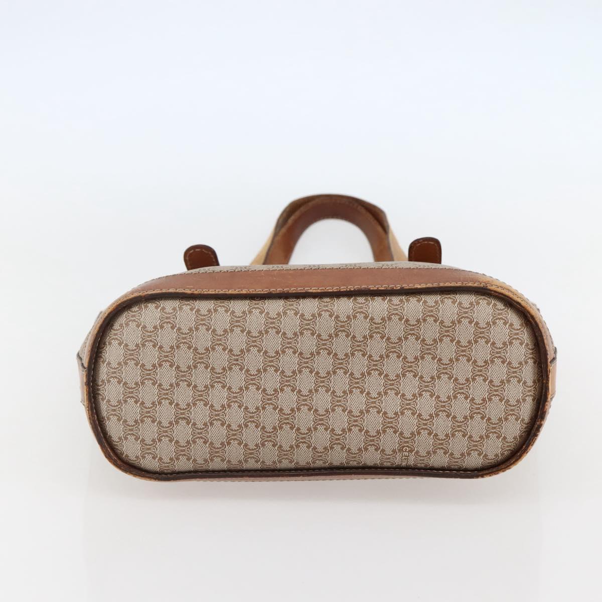 CELINE Macadam Canvas Tote Bag PVC Beige Gold Auth 143582