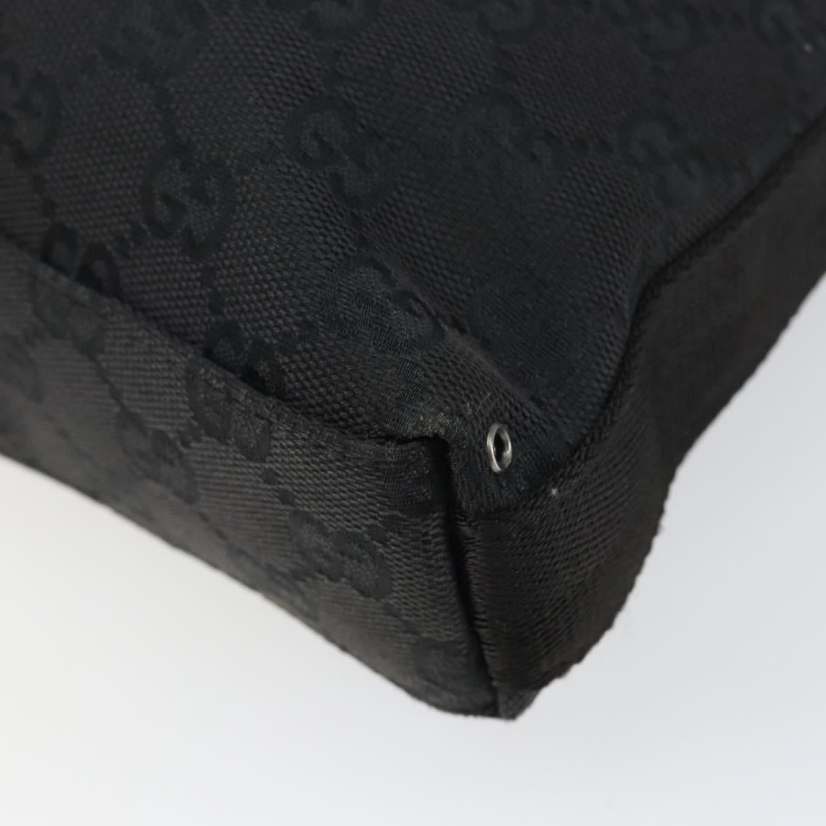 GUCCI GG Canvas Jackie Shoulder Bag Black Silver 92646 Auth 143584