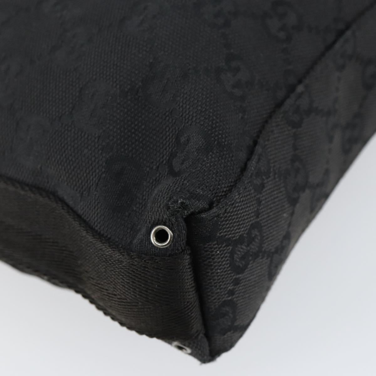 GUCCI GG Canvas Jackie Shoulder Bag Black Silver 92646 Auth 143584