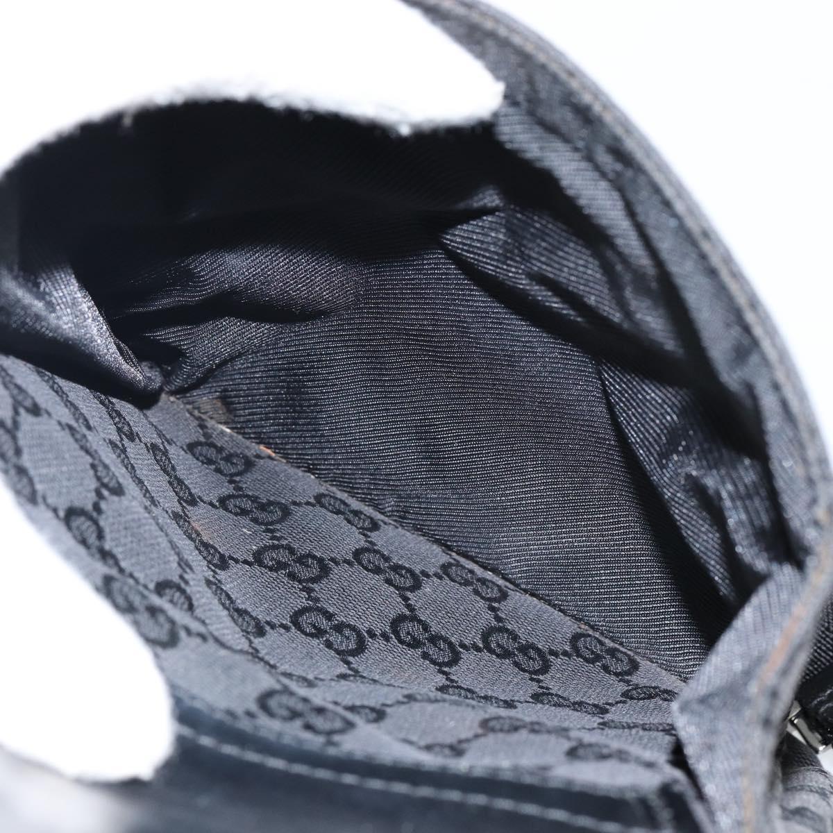 GUCCI GG Canvas Jackie Shoulder Bag Black Silver 92646 Auth 143584