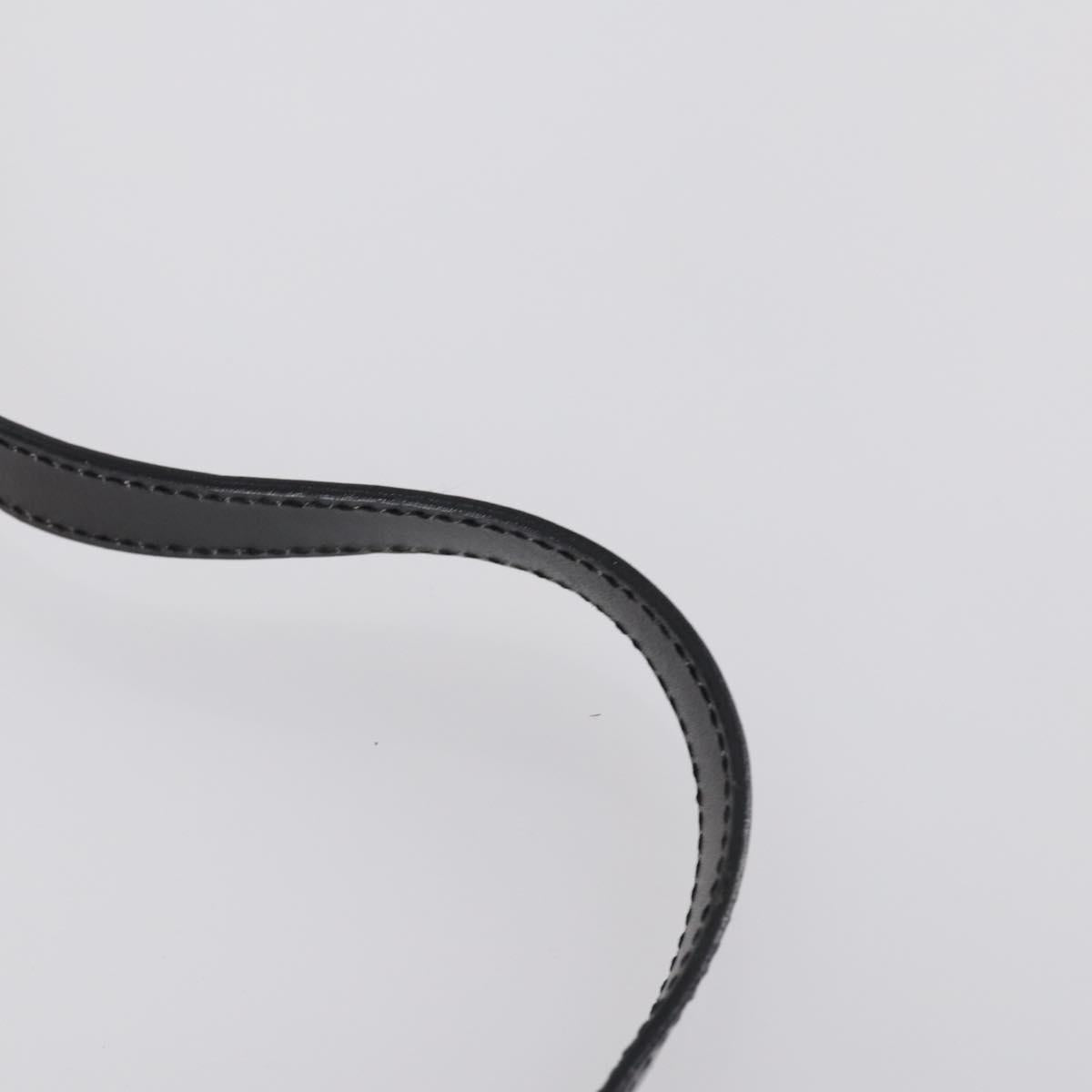 CELINE Hand Bag Enamel 2way Black Gold Auth 143592