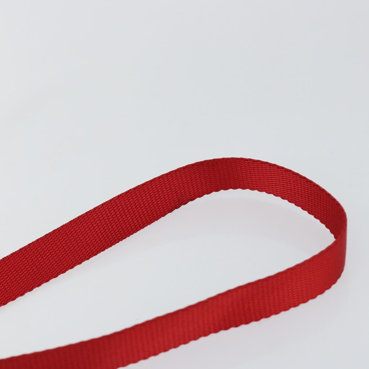 PRADA Shoulder Bag Nylon Red Silver Auth 143596