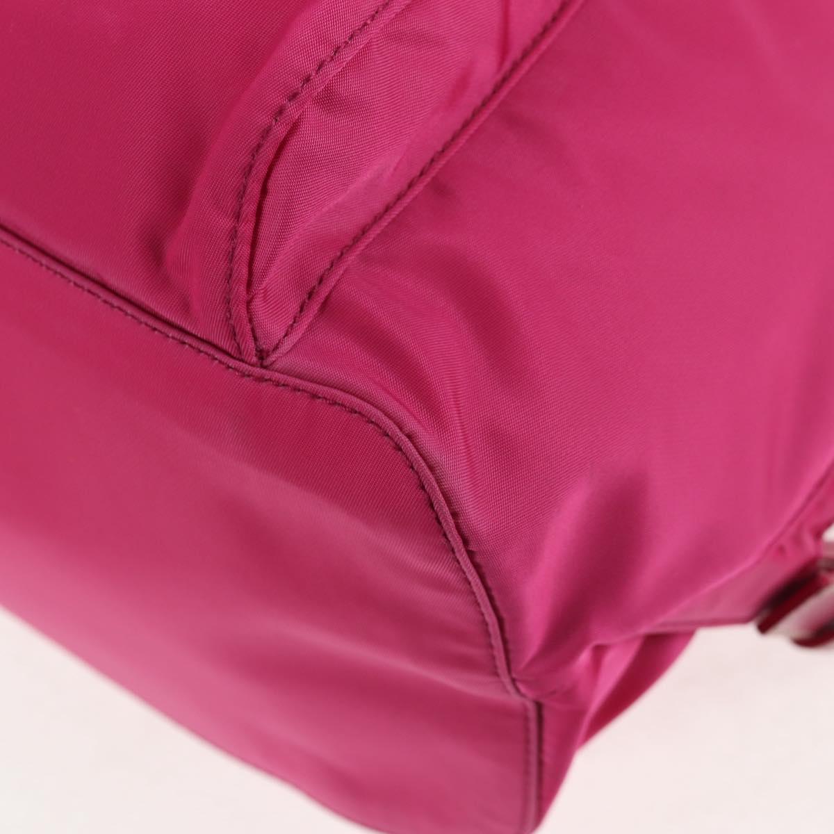 PRADA Backpack Nylon Pink Silver Auth 143599V