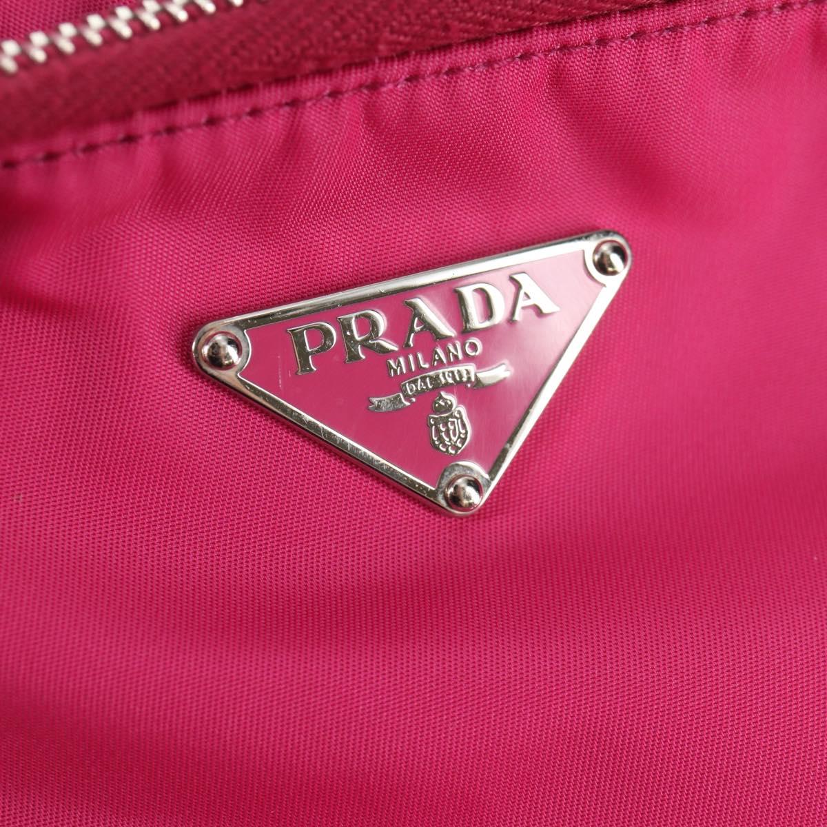 PRADA Backpack Nylon Pink Silver Auth 143599V