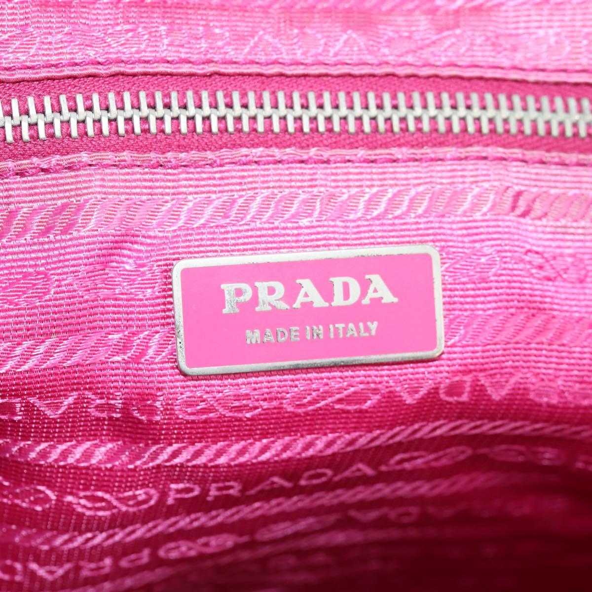 PRADA Backpack Nylon Pink Silver Auth 143599V