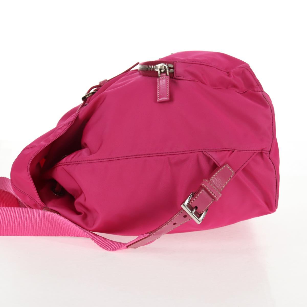 PRADA Backpack Nylon Pink Silver Auth 143599V