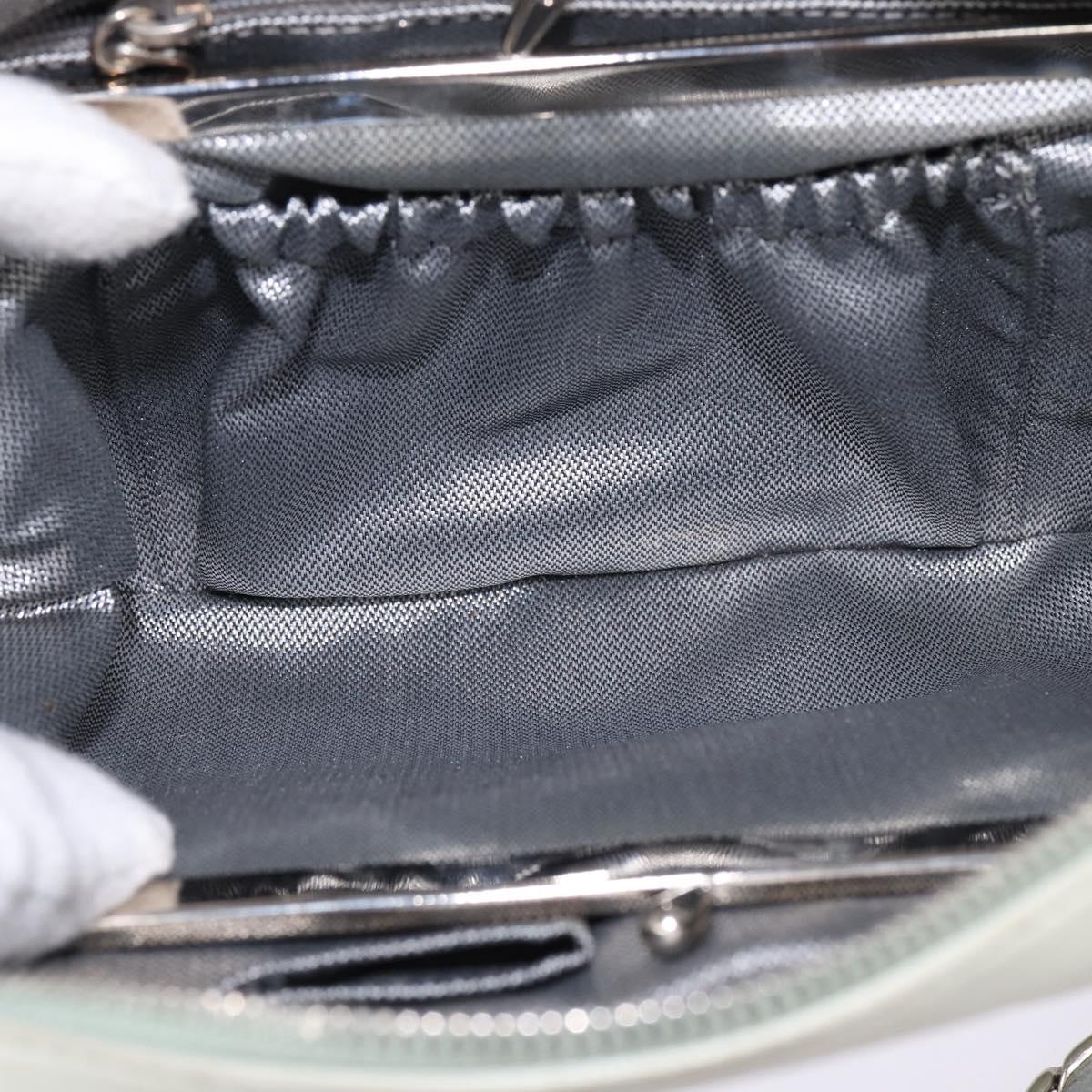 CHANEL Mademoiselle Chain Shoulder Bag Leather Silver Light green CC Auth 143605