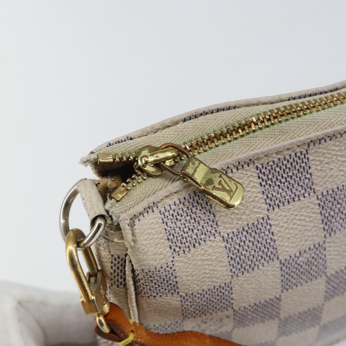 LOUIS VUITTON Damier Azur Pochette Accessoires Pouch N51986 LV Auth 143621